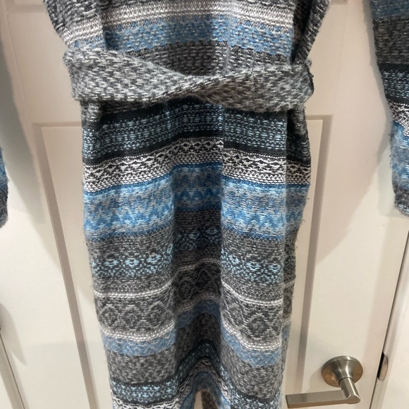 Chico’s Elaine Cardigan Duster with fur Blue Size 2 (Large) - Picture 7 of 14